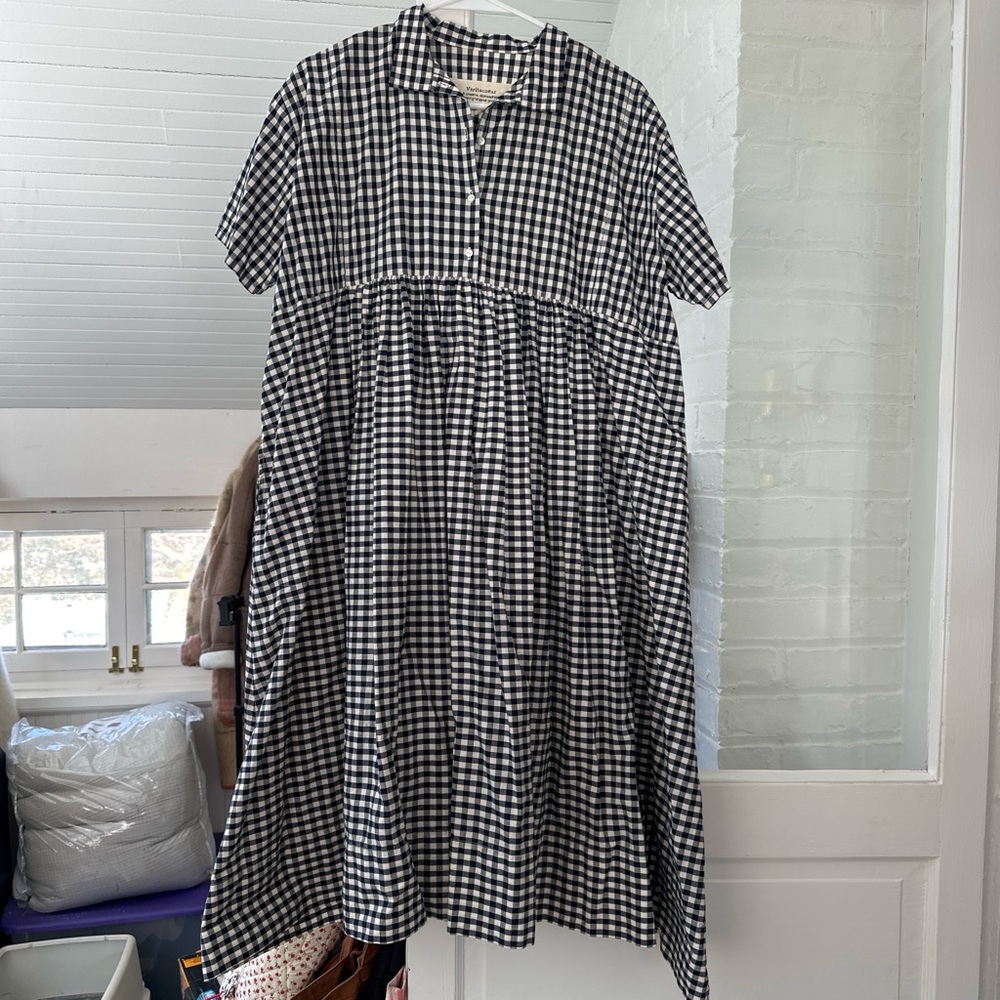 Veritecoeur Japan gingham oversized dress